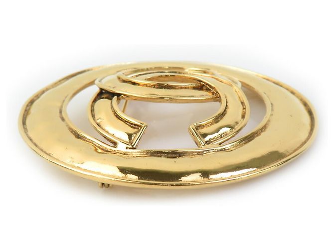 Spilla in metallo dorato Chanel Coco Mark D'oro - vista 2