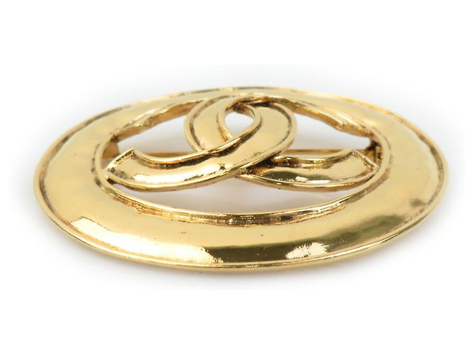 Spilla in metallo dorato Chanel Coco Mark D'oro - vista 3