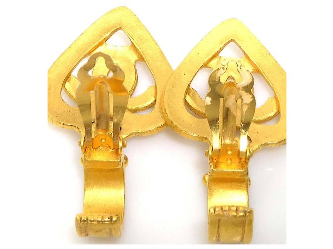 Orecchini in metallo dorato con cuore marchiato Coco di Chanel D'oro - vista 4