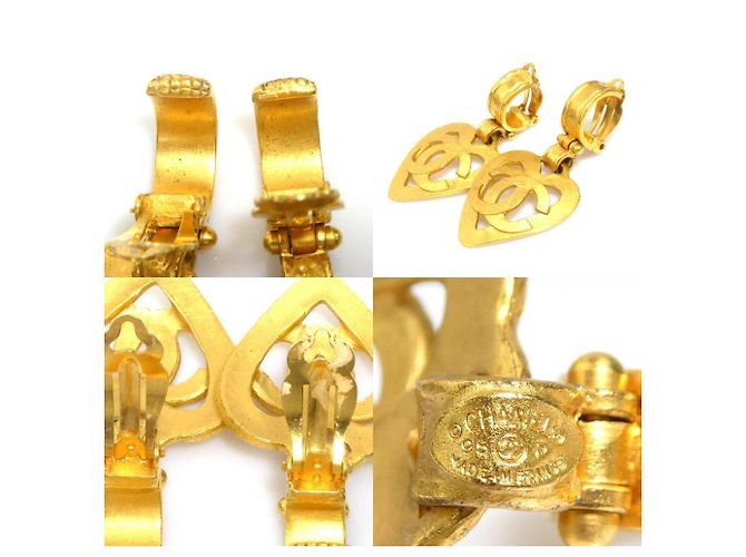 Orecchini in metallo dorato con cuore marchiato Coco di Chanel D'oro - vista 5