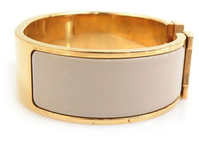 Pulsera Bangle Click-Clack Hermès Dorado Gris - vista 4