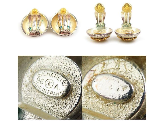 Pendientes de clip en oro y plata Chanel Dorado - vista 5