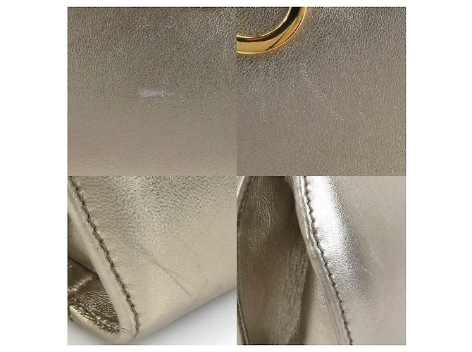 Borsa a Spalla in Pelle e Metallo Gancini di Salvatore Ferragamo D'oro - vista 4