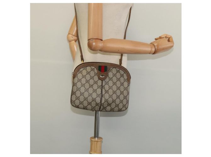 Borsa a Spalla Gucci GG Supreme Web Sherry Line PVC Beige 98 02 047 Auth BA4583 - vista 21
