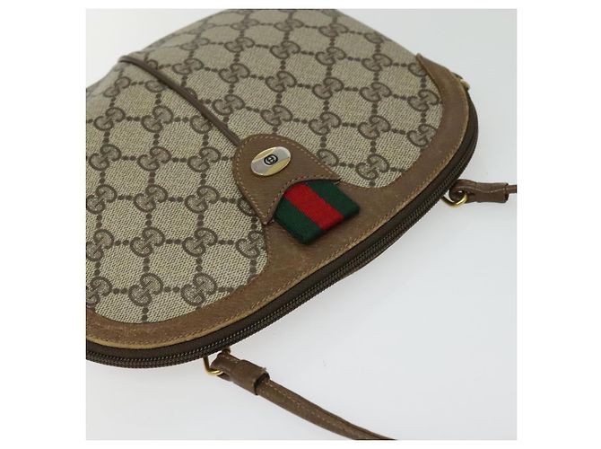 Borsa a Spalla Gucci GG Supreme Web Sherry Line PVC Beige 98 02 047 Auth BA4583 - vista 6