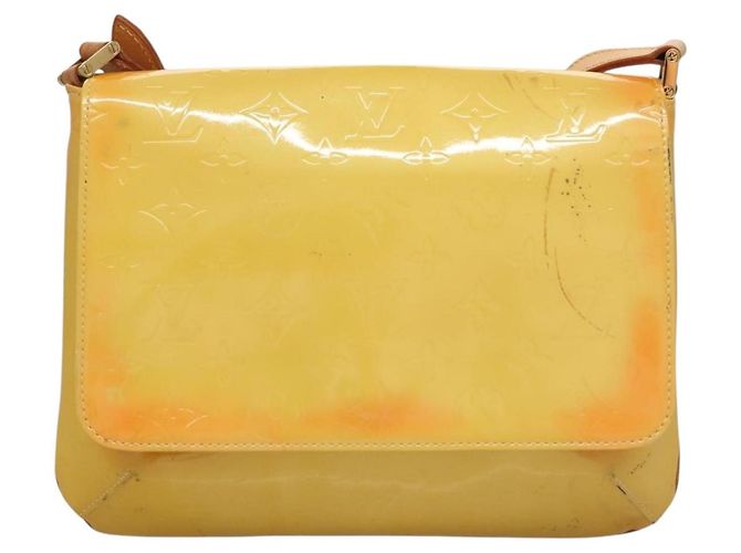 LOUIS VUITTON Borsa Thompson Street Monogram Vernis Gialla M91071 LV Auth BA4453 D'oro - vista 13