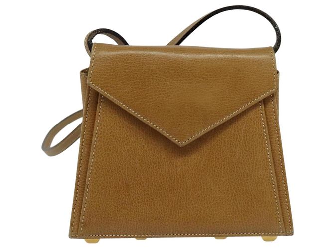 Borsa a Spalla Salvatore Ferragamo in Pelle Beige Oro Auth 133427 D'oro - vista 13
