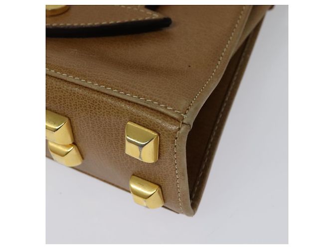 Borsa a Spalla Salvatore Ferragamo in Pelle Beige Oro Auth 133427 D'oro - vista 17