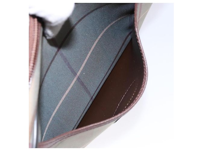 Autre Marque Borsa a Spalla Burberrys Nova Check in Tela Khaki Oro Auth BA4398 D'oro Cachi - vista 12