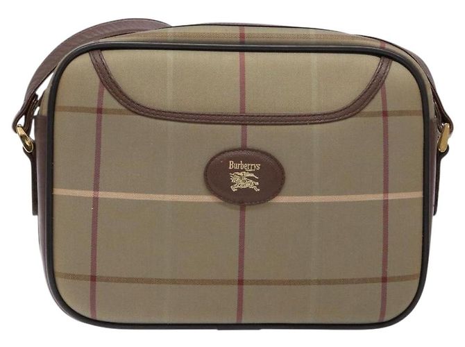 Autre Marque Borsa a Spalla Burberrys Nova Check in Tela Khaki Oro Auth BA4398 D'oro Cachi - vista 13