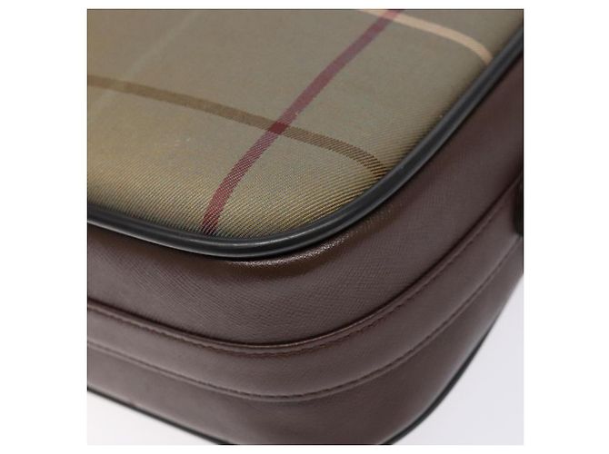 Autre Marque Borsa a Spalla Burberrys Nova Check in Tela Khaki Oro Auth BA4398 D'oro Cachi - vista 14