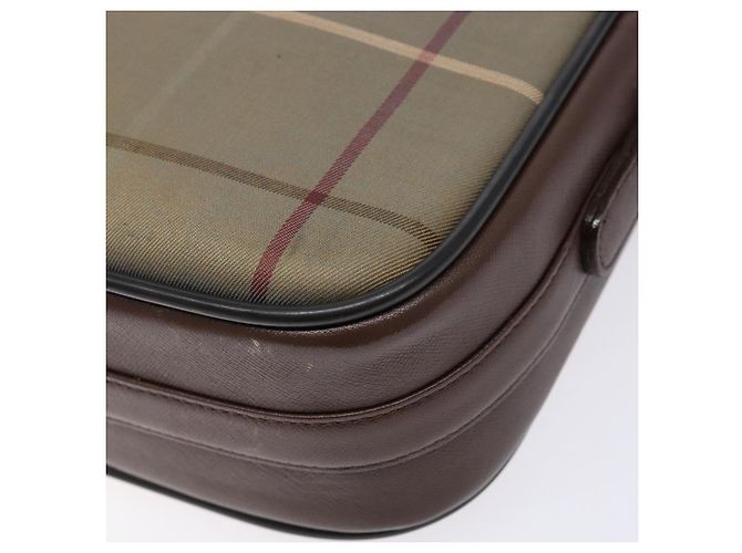 Autre Marque Borsa a Spalla Burberrys Nova Check in Tela Khaki Oro Auth BA4398 D'oro Cachi - vista 16