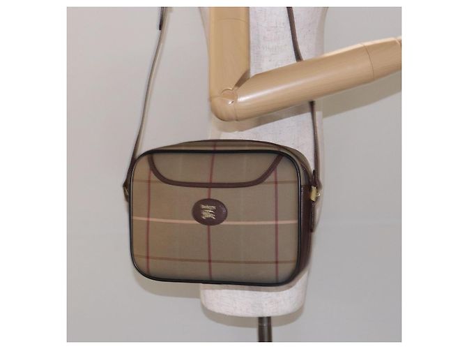 Autre Marque Borsa a Spalla Burberrys Nova Check in Tela Khaki Oro Auth BA4398 D'oro Cachi - vista 21