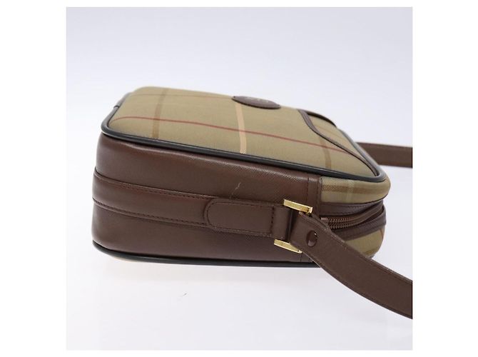Autre Marque Borsa a Spalla Burberrys Nova Check in Tela Khaki Oro Auth BA4398 D'oro Cachi - vista 3