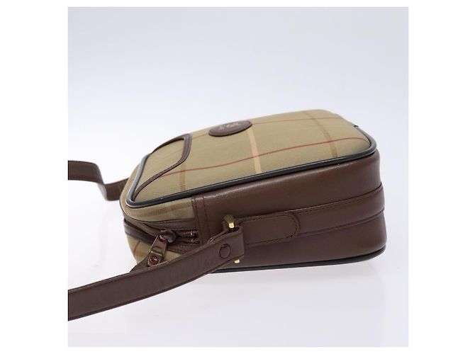 Autre Marque Borsa a Spalla Burberrys Nova Check in Tela Khaki Oro Auth BA4398 D'oro Cachi - vista 4