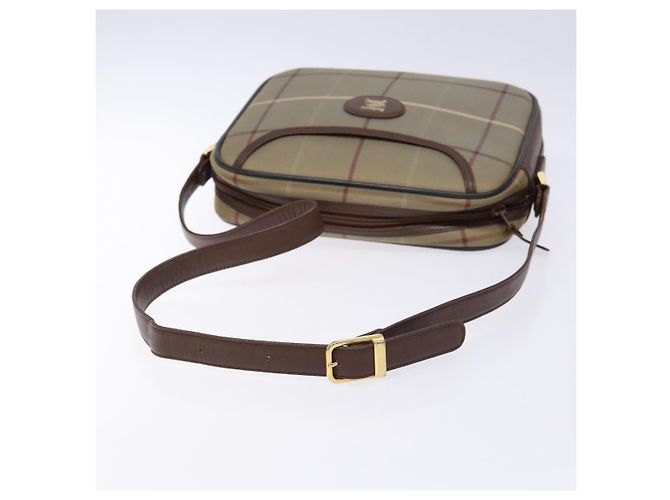 Autre Marque Borsa a Spalla Burberrys Nova Check in Tela Khaki Oro Auth BA4398 D'oro Cachi - vista 7