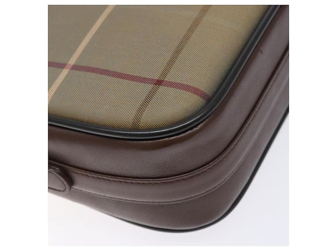 Autre Marque Borsa a Spalla Burberrys Nova Check in Tela Khaki Oro Auth BA4398 D'oro Cachi - vista 9