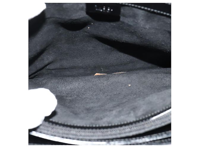 Borsa a spalla GUCCI in pelle verniciata nera argento Auth sw1231 Nero - vista 10
