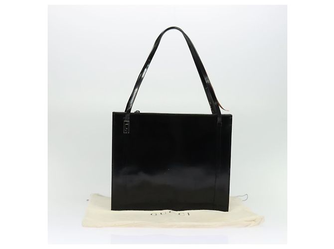 Borsa a spalla GUCCI in pelle verniciata nera argento Auth sw1231 Nero - vista 12