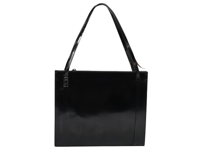 Borsa a spalla GUCCI in pelle verniciata nera argento Auth sw1231 Nero - vista 13
