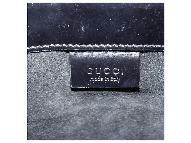 Borsa a spalla GUCCI in pelle verniciata nera argento Auth sw1231 Nero - vista 19