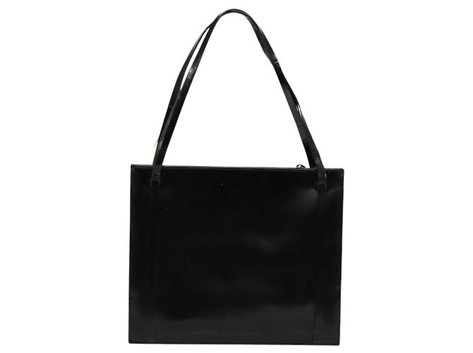 Borsa a spalla GUCCI in pelle verniciata nera argento Auth sw1231 Nero - vista 2