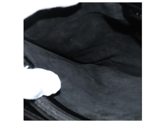 Borsa a spalla GUCCI in pelle verniciata nera argento Auth sw1231 Nero - vista 21