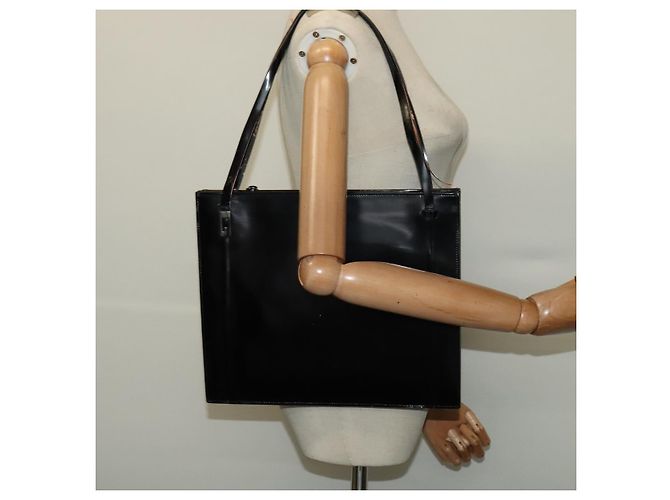 Borsa a spalla GUCCI in pelle verniciata nera argento Auth sw1231 Nero - vista 24