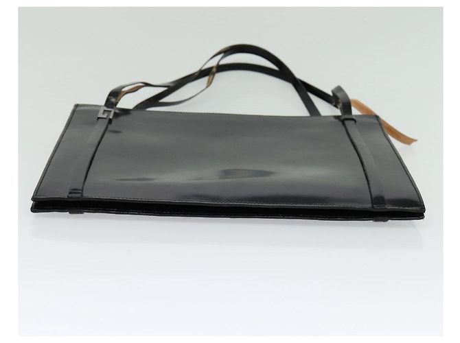 Borsa a spalla GUCCI in pelle verniciata nera argento Auth sw1231 Nero - vista 5
