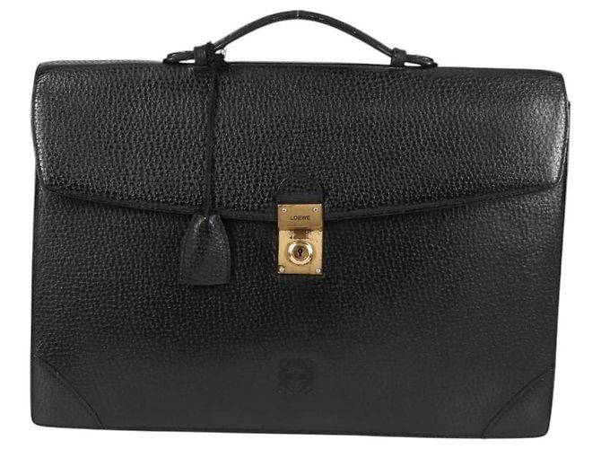 LOEWE Borsa da Ufficio Anagramma Pelle Nera Oro Auth bs28298 Nero D'oro - vista 13