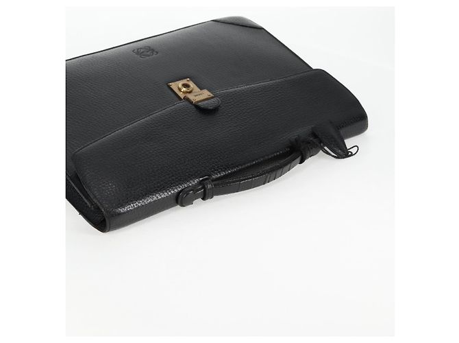 LOEWE Borsa da Ufficio Anagramma Pelle Nera Oro Auth bs28298 Nero D'oro - vista 6