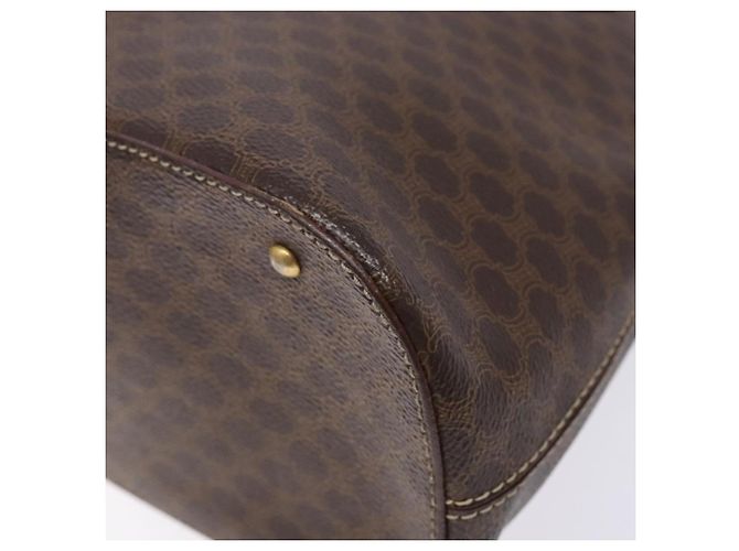 Céline Borsa a mano in tela Macadam CELINE in pelle PVC marrone oro Auth BA4505 D'oro - vista 15