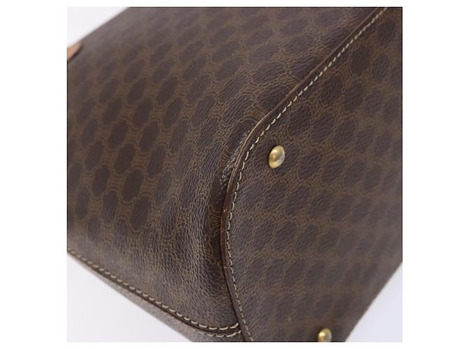 Céline Borsa a mano in tela Macadam CELINE in pelle PVC marrone oro Auth BA4505 D'oro - vista 16