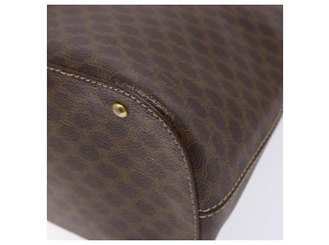 Céline Borsa a mano in tela Macadam CELINE in pelle PVC marrone oro Auth BA4505 D'oro - vista 17