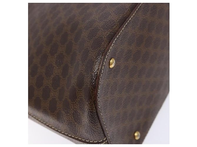 Céline Borsa a mano in tela Macadam CELINE in pelle PVC marrone oro Auth BA4505 D'oro - vista 18