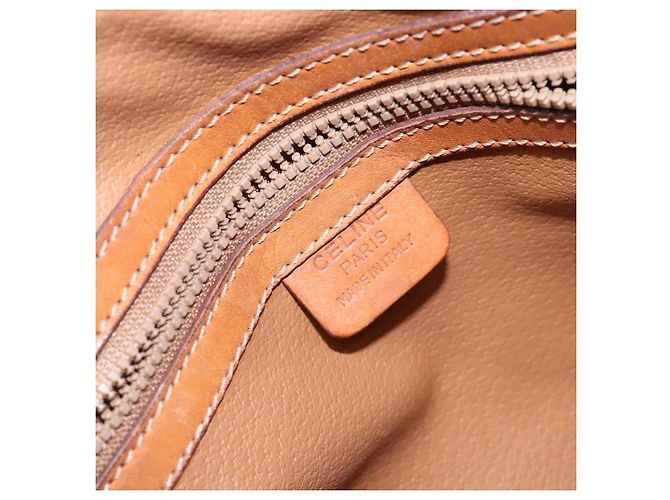 Céline Borsa a mano in tela Macadam CELINE in pelle PVC marrone oro Auth BA4505 D'oro - vista 20