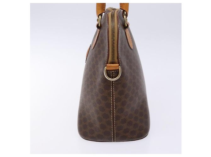 Céline Borsa a mano in tela Macadam CELINE in pelle PVC marrone oro Auth BA4505 D'oro - vista 4