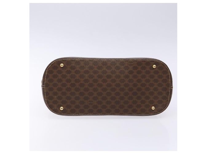 Céline Borsa a mano in tela Macadam CELINE in pelle PVC marrone oro Auth BA4505 D'oro - vista 5