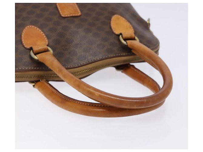 Céline Borsa a mano in tela Macadam CELINE in pelle PVC marrone oro Auth BA4505 D'oro - vista 7