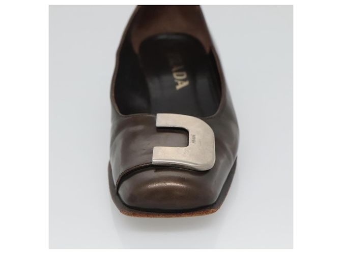 Zapatos PRADA de charol marrón Auth ti3272 Castaño - vista 13