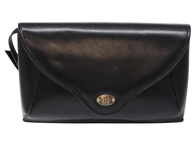 Gucci Borsa a Spalla in Pelle Nera e Oro Auth BA4343 Nero D'oro - vista 13