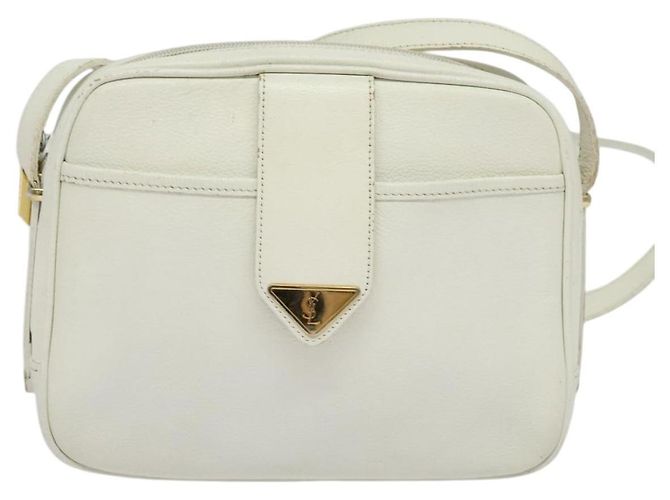 Borsa a Spalla in Pelle Bianca e Oro Auth BA4681 di SAINT LAURENT Bianco D'oro - vista 13