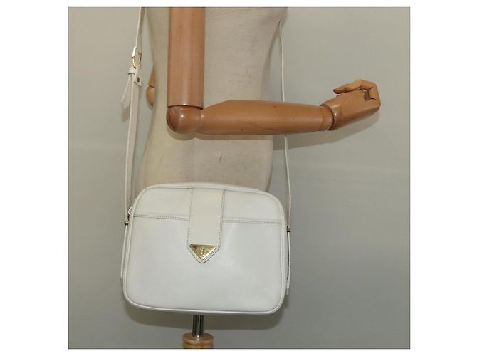 Borsa a Spalla in Pelle Bianca e Oro Auth BA4681 di SAINT LAURENT Bianco D'oro - vista 22