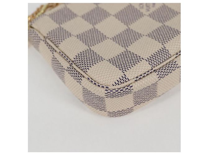LOUIS VUITTON Mini Pochette Accessoires Damier Azur Pouch N63005 LV Auth 136052V - vista 15