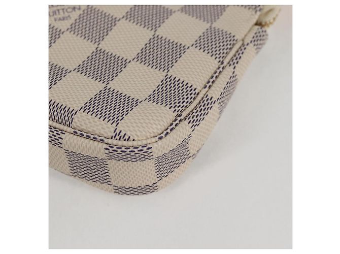 LOUIS VUITTON Mini Pochette Accessoires Damier Azur Pouch N63005 LV Auth 136052V - vista 16