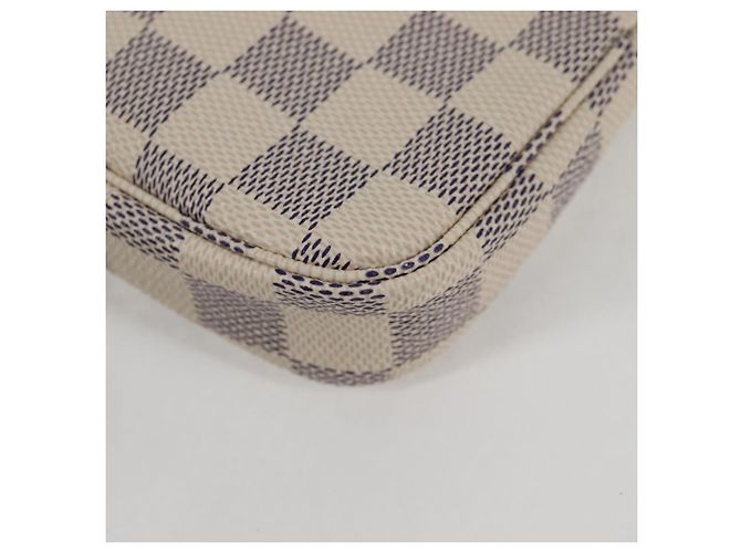 LOUIS VUITTON Mini Pochette Accessoires Damier Azur Pouch N63005 LV Auth 136052V - vista 18