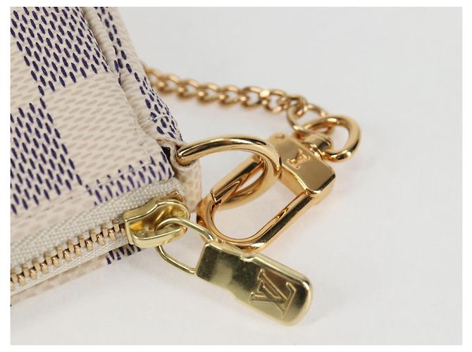 LOUIS VUITTON Mini Pochette Accessoires Damier Azur Pouch N63005 LV Auth 136052V - vista 19