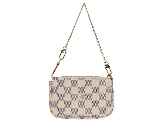 LOUIS VUITTON Mini Pochette Accessoires Damier Azur Pouch N63005 LV Auth 136052V - vista 2