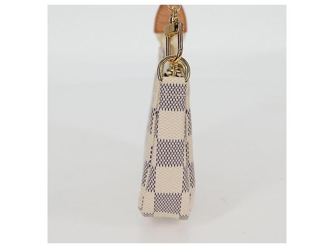 LOUIS VUITTON Mini Pochette Accessoires Damier Azur Pouch N63005 LV Auth 136052V - vista 4