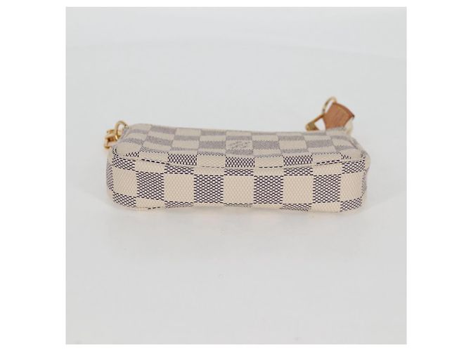 LOUIS VUITTON Mini Pochette Accessoires Damier Azur Pouch N63005 LV Auth 136052V - vista 5